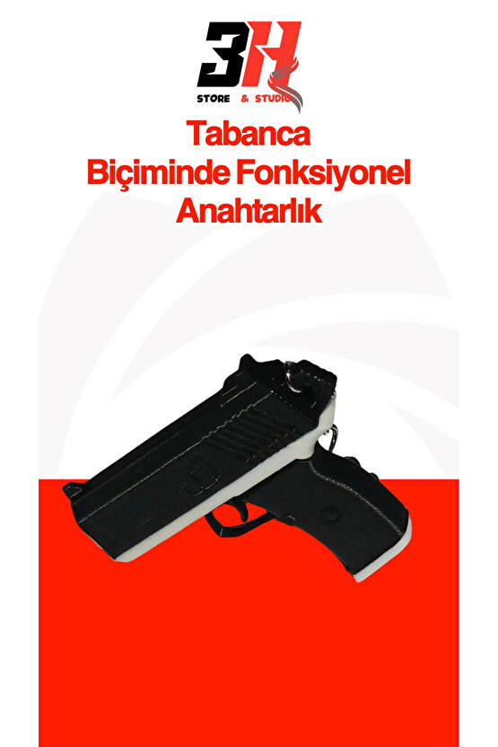 Tabanca Anahtarlık Fonksiyonel Boncuk Atan Silah Şeklinde Oyuncak Anahtarlık