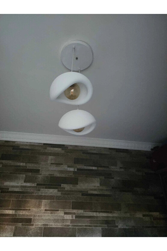 2 Li Sarkıt Avize Rustik E27 Modern Avize Bohem Beton Görünüm (RUSTİK AMPUL HEDİYEDİR.!)