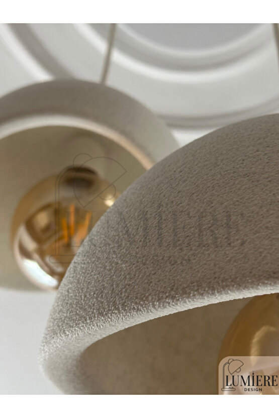 Beton Görünümlü İskandinav & Bohem Tarz 2’li Sarkıt Avize-Profesyonel Tasarım,Gün Işığı Ampul İçerir