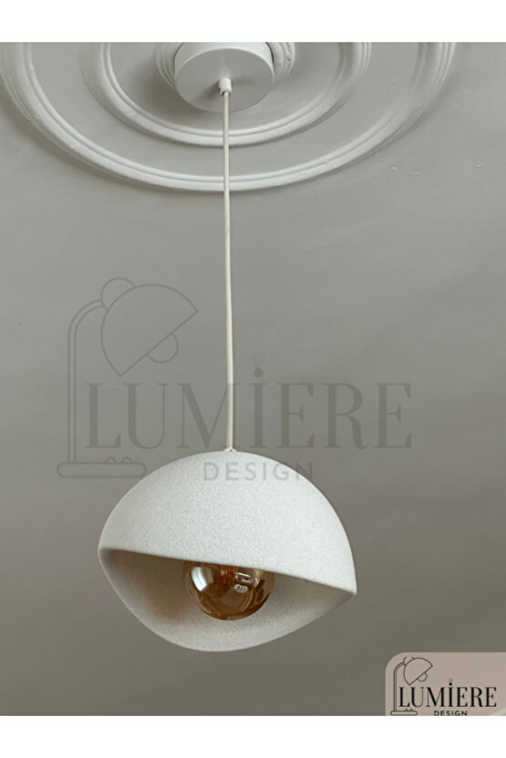 Beton Görünümlü İskandinav &Bohem Tarz Tekli Sarkıt Avize–Profesyonel Tasarım,Gün Işığı Ampul İçerir