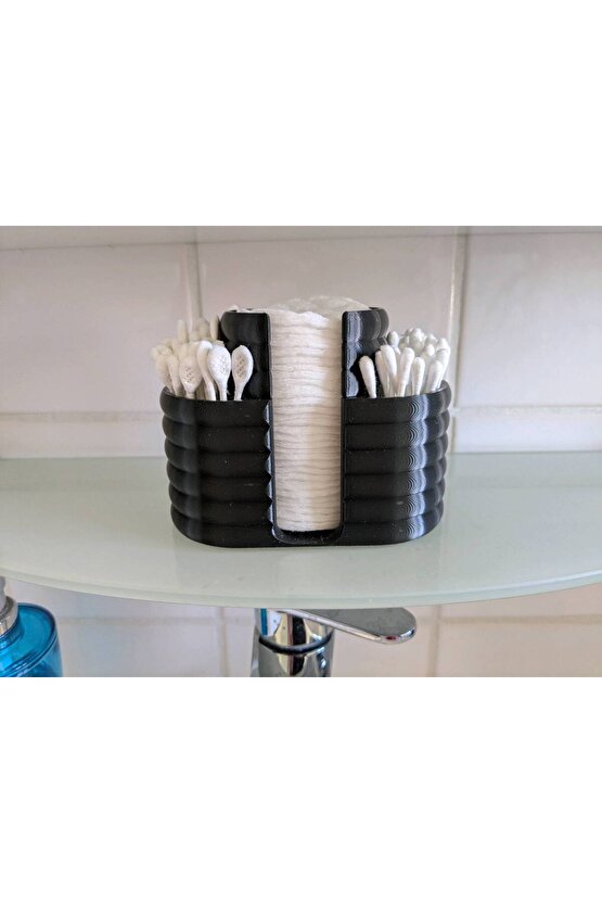 Pamuk ve Kulak Çubuğu Düzenleyici Kaliteli Şık Banyo Organizer