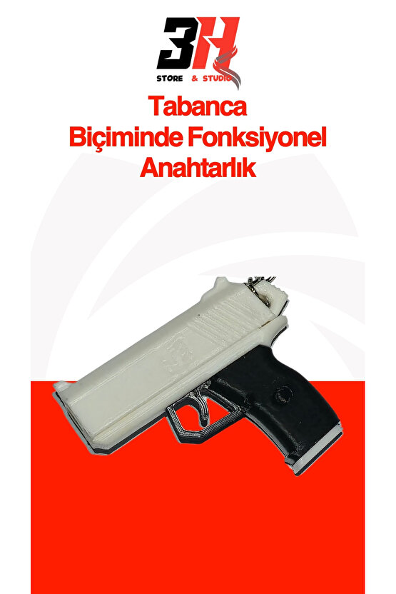 Tabanca Anahtarlık Fonksiyonel Boncuk Atan Silah Şeklinde Oyuncak Anahtarlık