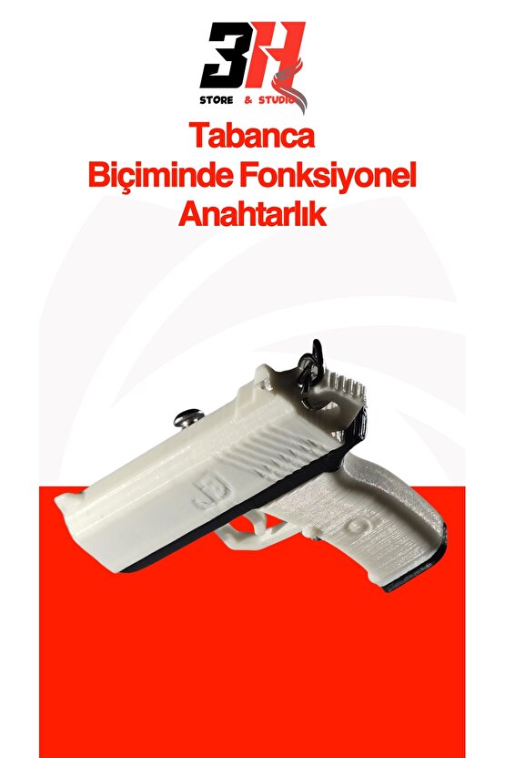 Tabanca Anahtarlık Fonksiyonel Boncuk Atan Silah Şeklinde Oyuncak Anahtarlık