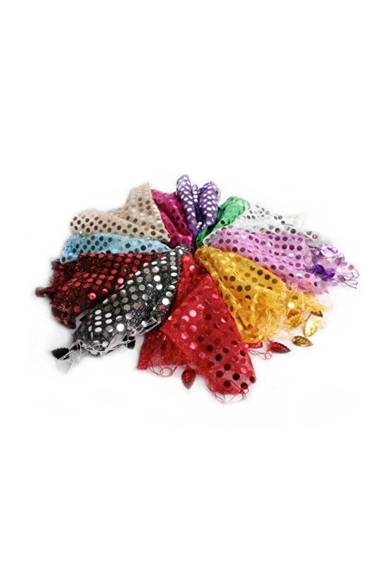 Kına Gecesi Halay Mendili 10 Adet Pullu Halay Mendili Renkli