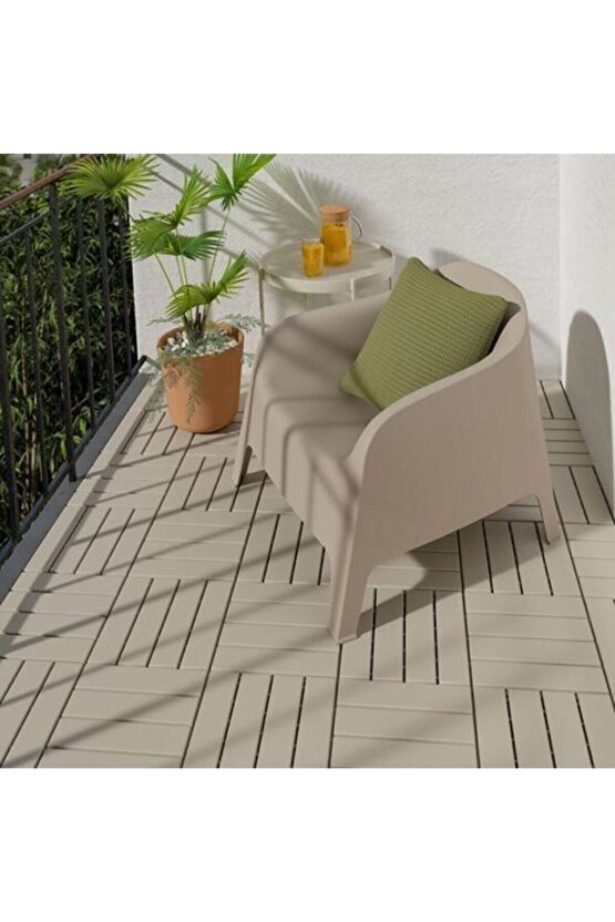 Parke Balkon Teras Yer Döşemesi, Bej ( 30 X 30 Cm 9 Adet ) 0.81 M2