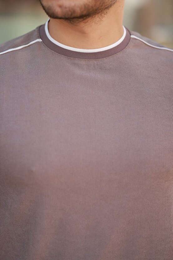 Myterrax Erkek Omuzlar Çizgi Detaylı Kısa Kollu T-shirt