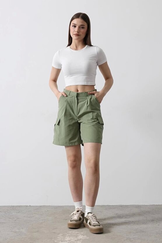 Mra Fashion Cargo Cepli Şort - Haki