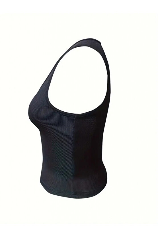 Equri Kadın Kolsuz V Yakalı Kaşkorse Bluz