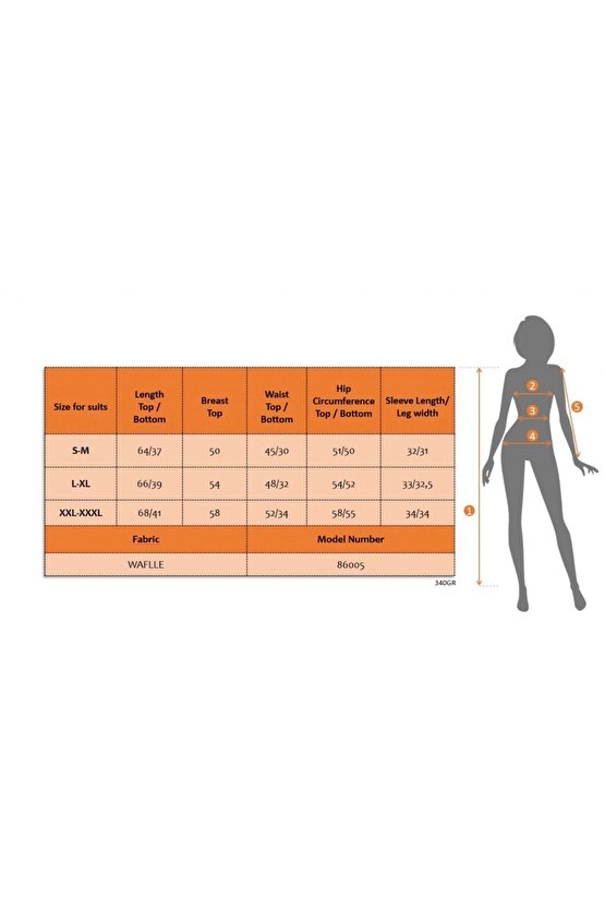 Kadın Kısa Kollu Bisiklet Yaka Alt Ve üst Waffle Ikili Takım