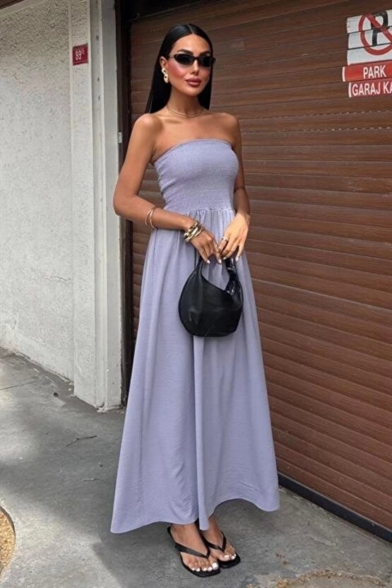eyesof Göğsü Gipeli Straplez Elbise 2878