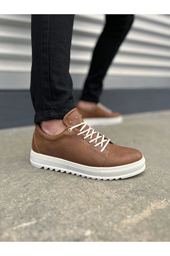 Jy152 Cool Bağcıklı Cilt Erkek Günlük Spor Klasik Ayakkabı Cbt - Taba