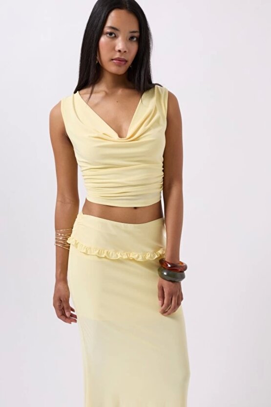 Moda Shop & Butik Katlama Bel Detay Maxi Etek