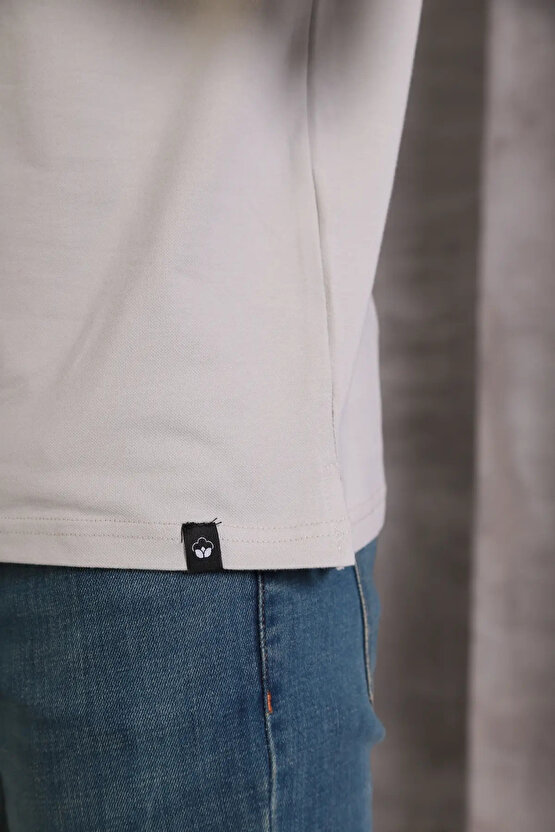 Erkek Slim Fit Pamuklu Yumuşak Doku Nefes Alan Kumaş Yakalı Tişört