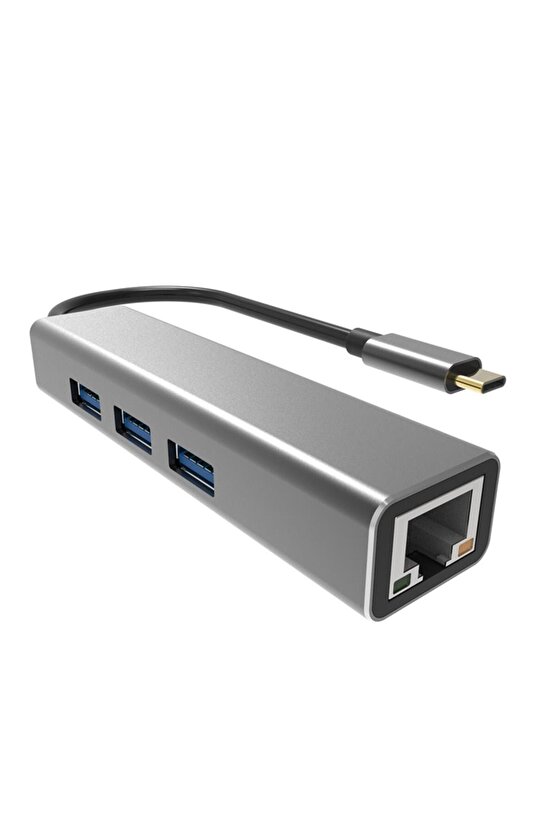 DH311A Type-C To USB3.0-3+RJ45 Çoklayıcı