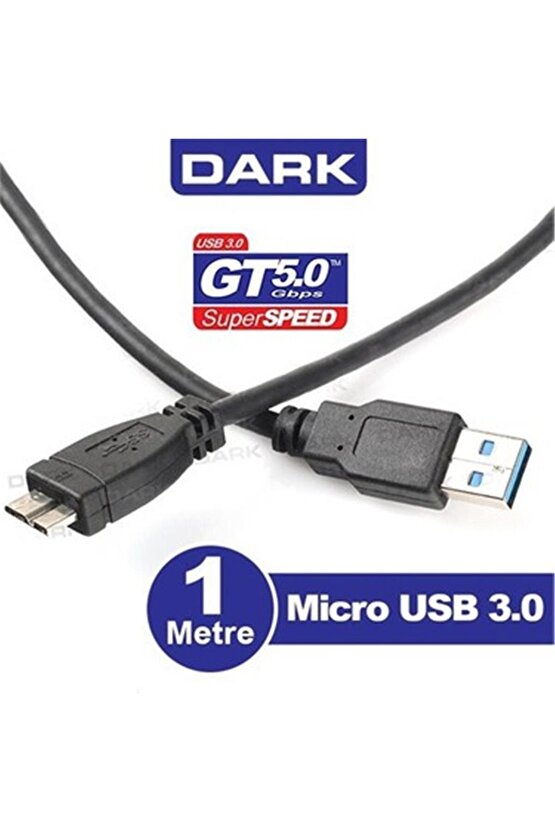 DK-CB-USB3MICROB 1mt USB 3.0 - Micro B Taşınabilir Disk Kablosu
