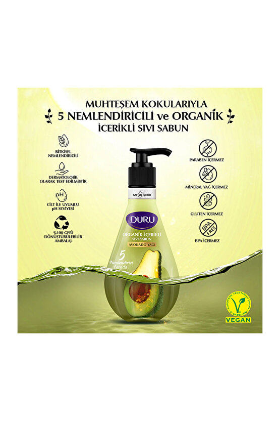Organik İçerikli Sıvı Sabun 500Ml,Avokado