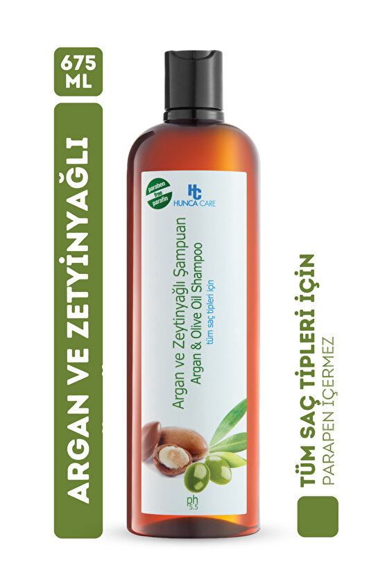 Argan & Zeytinyağlı Şampuan, Dökülme Karşıtı, Besleyici ve Onarıcı, 675 ml