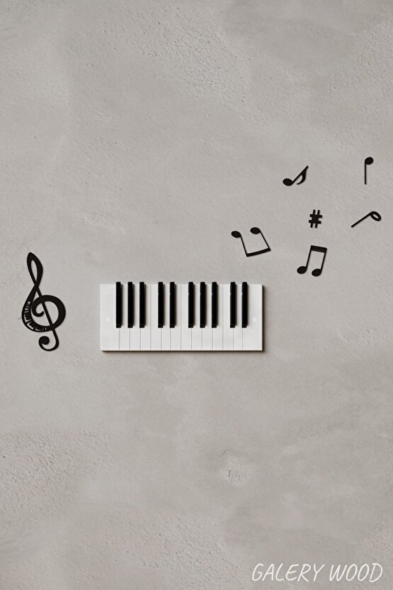 Dekoratif Ahşap 10 Tuşlu Piyano Elbise Askılık Enstrümantal Çok Amaçlı Piano Çanta Kapı Askı;15x38cm
