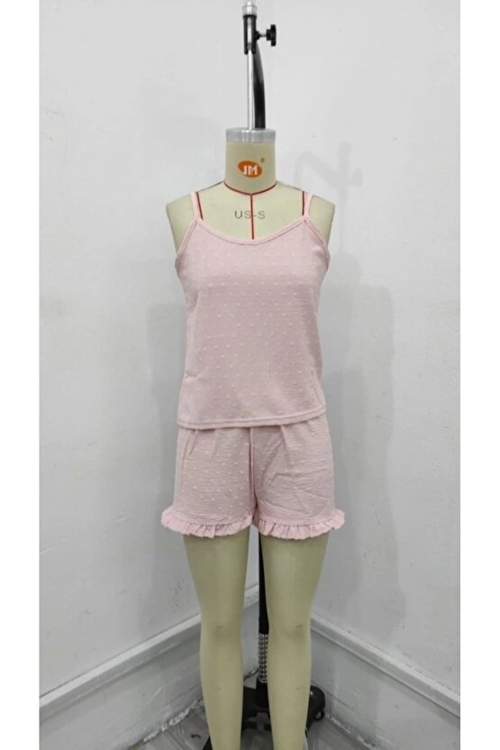 Kadın Ip Askılı Atlet Ve Alt Pon Pon Aerobin Short Takım