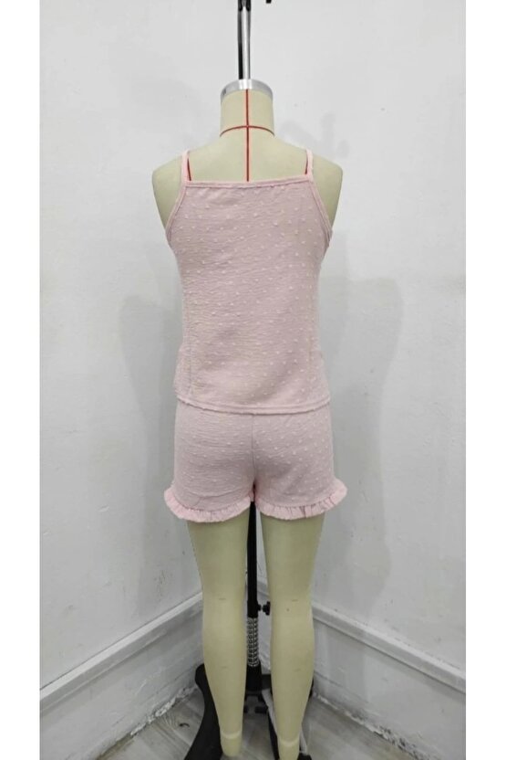 Kadın Ip Askılı Atlet Ve Alt Pon Pon Aerobin Short Takım