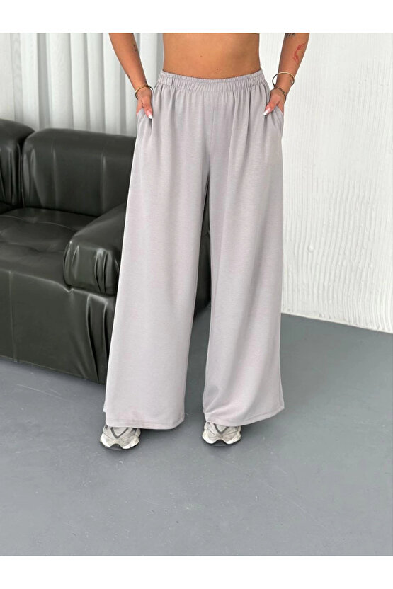 Gelirr Osy Modal Yumuşak Dokulu Kumaş Bisiklet Yaka T-shirt Bol Paça Pantalon Ikili Takım - Boyalı