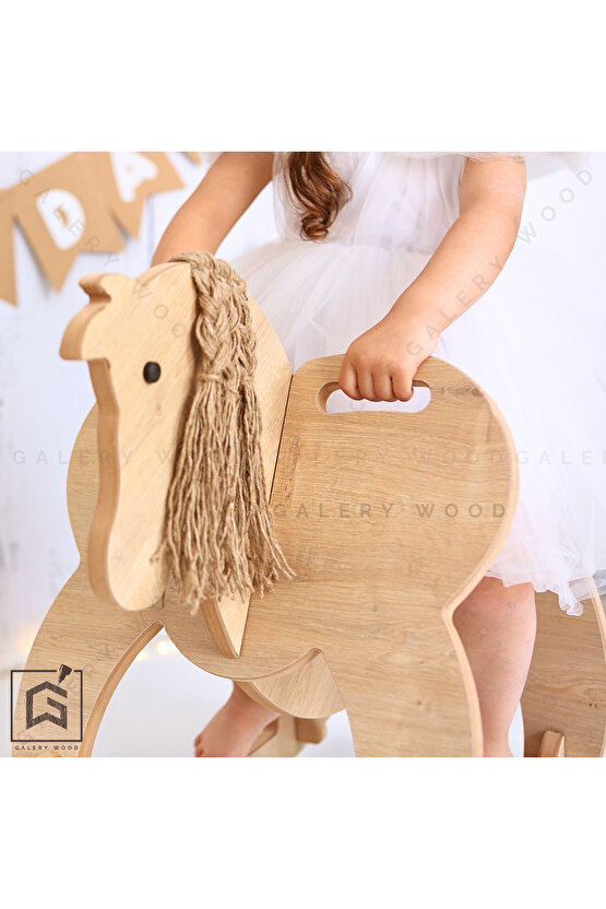 Ahşap Sallanan At-Deri Koltuklu, Sallanan Çocuk Oyuncak, Bebek Oyuncakları, Çocuk Aktivite