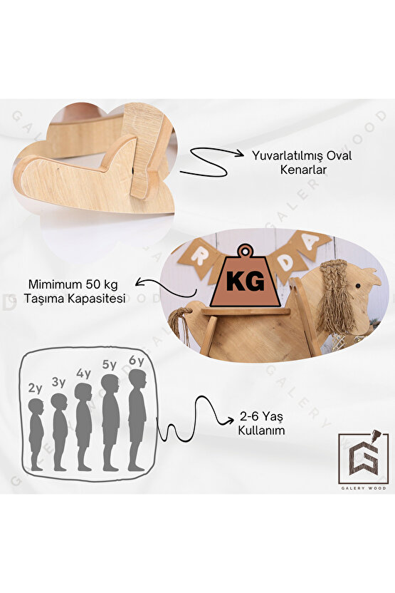 Ahşap Sallanan At-Deri Koltuklu, Sallanan Çocuk Oyuncak, Bebek Oyuncakları, Çocuk Aktivite