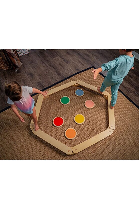 Montessori Ahşap Denge Kirişi, Denge Tahtası, Basamak Taşları, Aktivite Oyuncağı, Çocuk Oyuncak