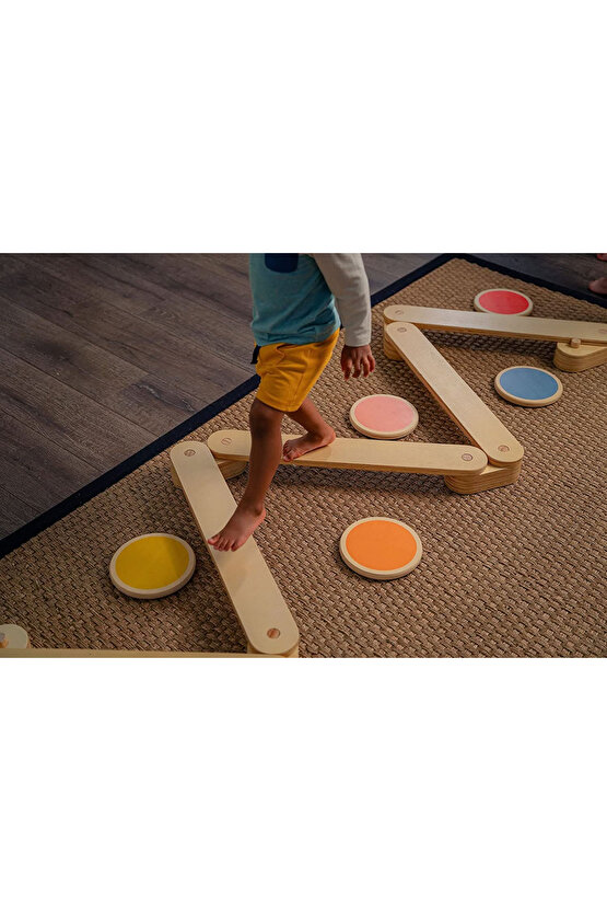 Montessori Ahşap Denge Kirişi, Denge Tahtası, Basamak Taşları, Aktivite Oyuncağı, Çocuk Oyuncak