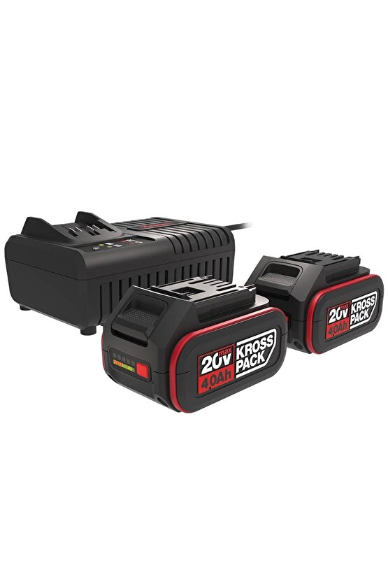 Kress KAD21 20Volt 4.0Ah Li-ion KrossPack 2 Adet Akü ve Akü Şarj Cihazı