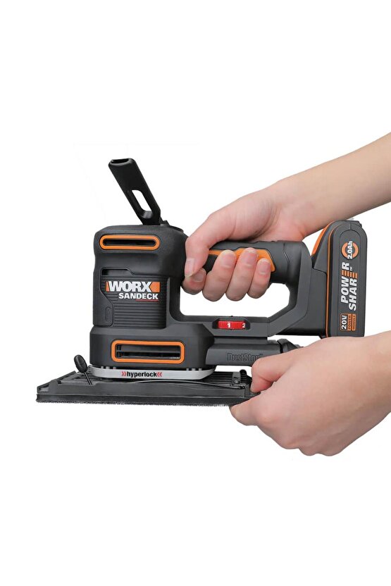 WX820 20Volt 2.0Ah. Li-ion Profesyonel Devir Ayarlı Çok Amaçlı Şarjlı Zımpara