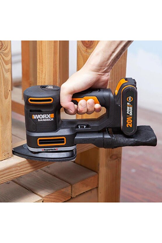 WX820 20Volt 2.0Ah. Li-ion Profesyonel Devir Ayarlı Çok Amaçlı Şarjlı Zımpara