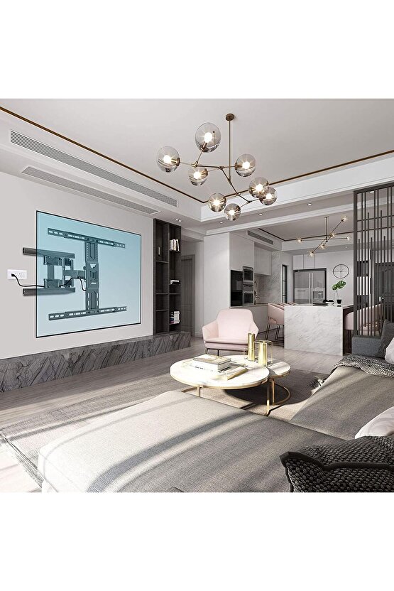 Samsung 65 165 Ekran Led TV Uyumlu NB P6 Hareketli Televizyon Askı Aparatı Güçlendirilmiş Çelik Kol