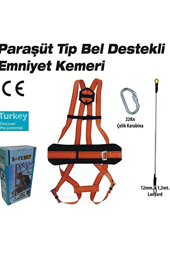 Emniyet Kemeri Celi Paraşütçü Tipi Bel Destekli Herşeyi Içinde Hazır Set