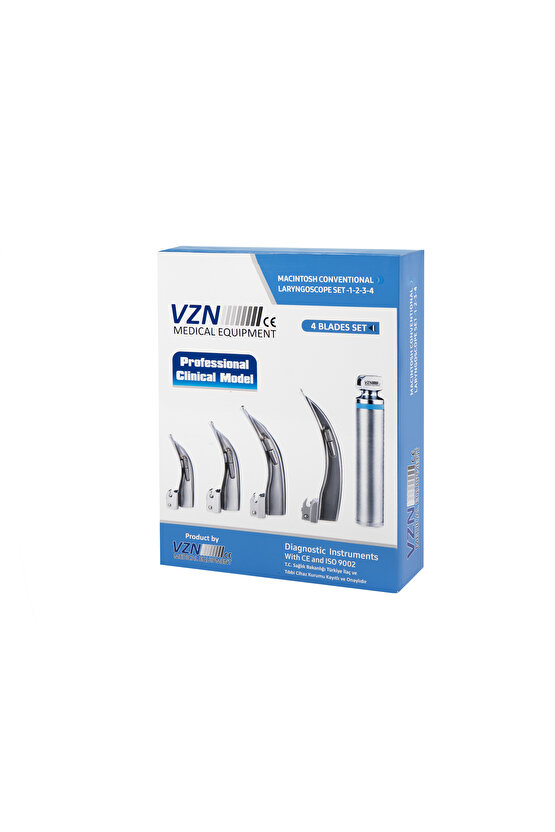 Fiber Optik Laringoskop Set 1-2-3-4 Blade