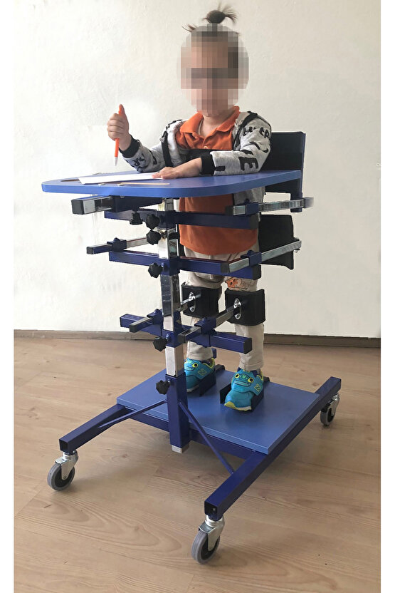Ortopedi Ayakta Durma Masası ( GÖVDE DESTEKLİ) SMALL : 80-130 CM) Multi Ayarlanabilir