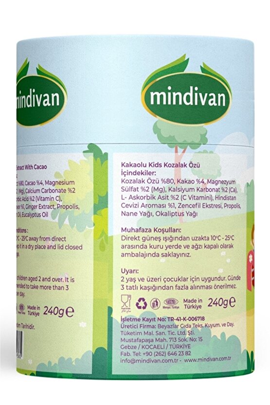 Kids Çocuklar Için Özel Kakaolu Kozalak Macunu 240gr * 2 Adet