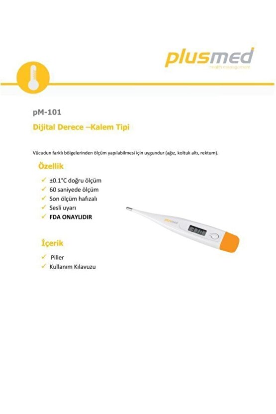 Pm 101 Dijital Koltuk Altı Derece Ateş Ölçer