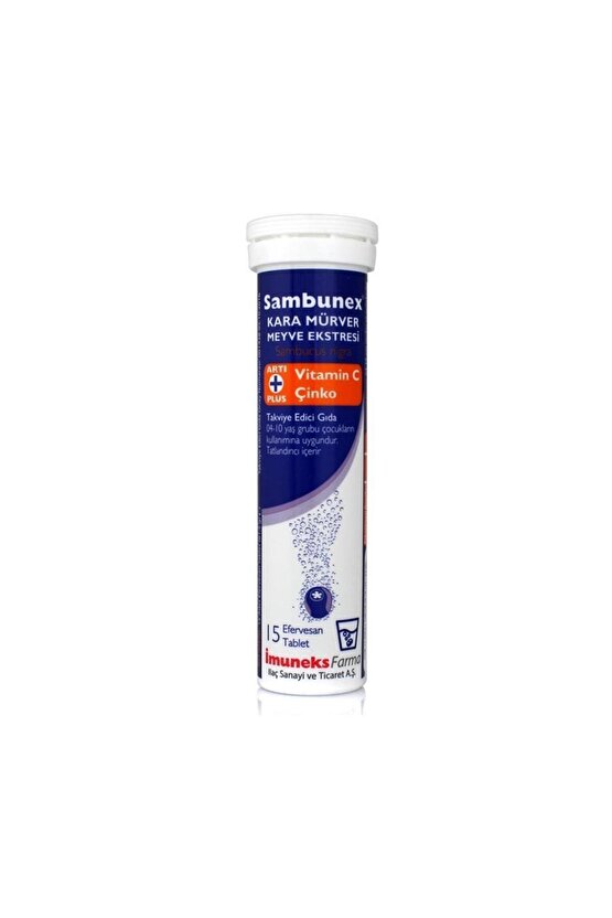 Sambuneks Kara Mürver Vitamin C Çinko Efervesan Tablet 20 Tablet