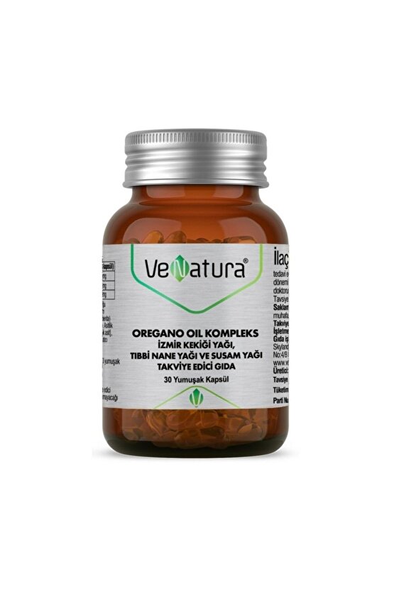 Oregano Oil Kompleks İzmir Kekik Yağı, Tıbbi Nane ve Susam Yağı 30 Kapsül