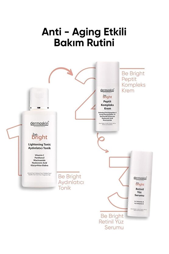 Be Bright Retinil Yüz Serumu | Yaşlanma ve Kırışıklık Karşıtı | Gözenek Sıklaştırıcı | 33 ml