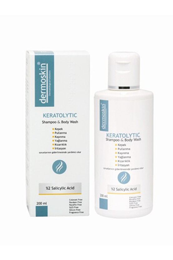 Keratolytic Shampoo Body Wash | Kepek Önleyici Şampuan | Saç ve Vücut Şampuanı | Saç Bakımı | 200 ml