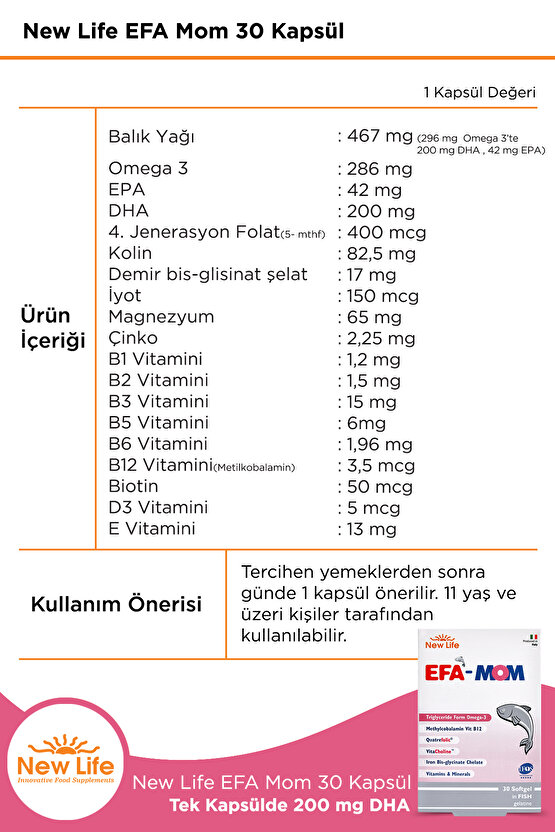 Efa Mom 30 Kapsül