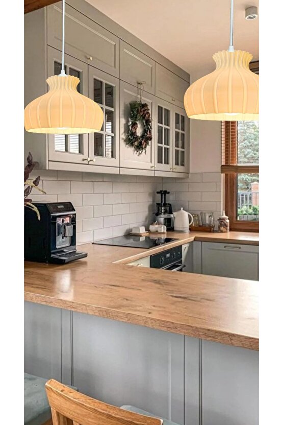 Curve Beyaz Tekli Avize Yatak Odası, Mutfak, Oturma Odası Tasarım Tekli Sarkıt Avize (PLASTİK)