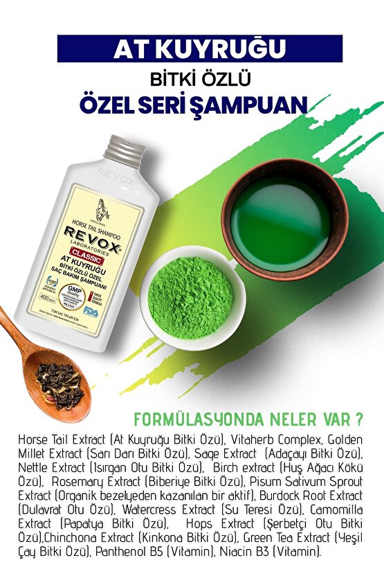 T - At Kuyruğu Bitki Özlü Saç Dökülme Karşıtı, Hızlı Uzama Etkili Şampuan 400 ml