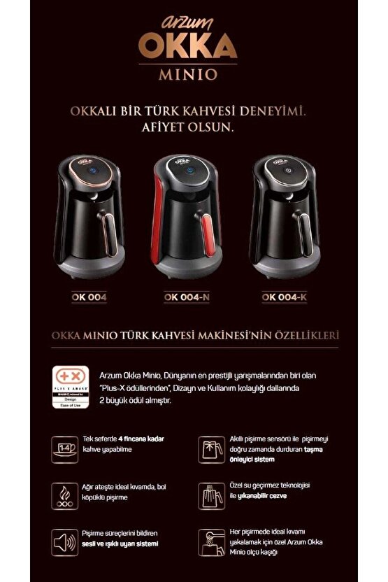 Okka Minio Türk Kahvesi Makinesi 4 Fincan Kapasiteli Okyanus - OK004-O