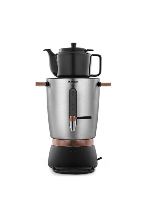 Se 9035 I Inox - Gri Porselen Demlik Semaver