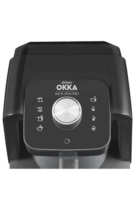 Okka Rich Spin Pro Çelik Cezveli Közde Sütlü Türk Kahve Makinesi 5 Fincan Kapasiteli Krom - OK0020-K