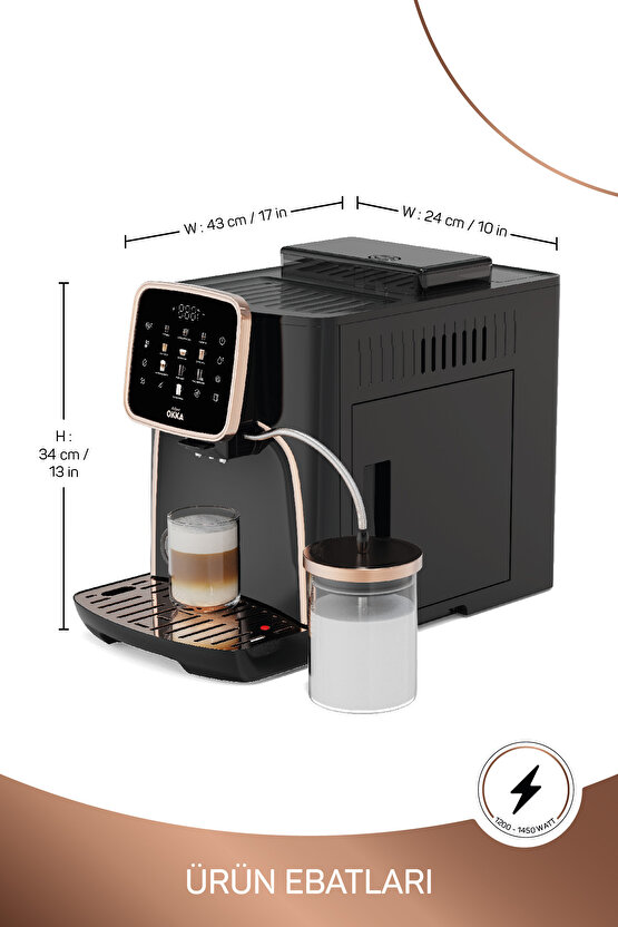 Okka Espresso Pro M Tam Otomatik Espresso Makinesi Bakır - OK0028-04