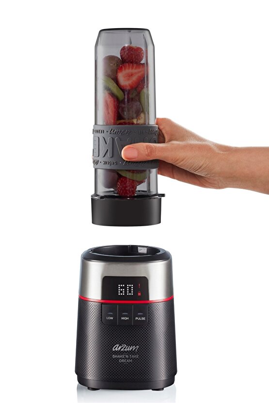 ShakeN Take Dream Kişisel Smoothie Blender 500W 570ml ve 400ml Şişe Siyah - AR1148